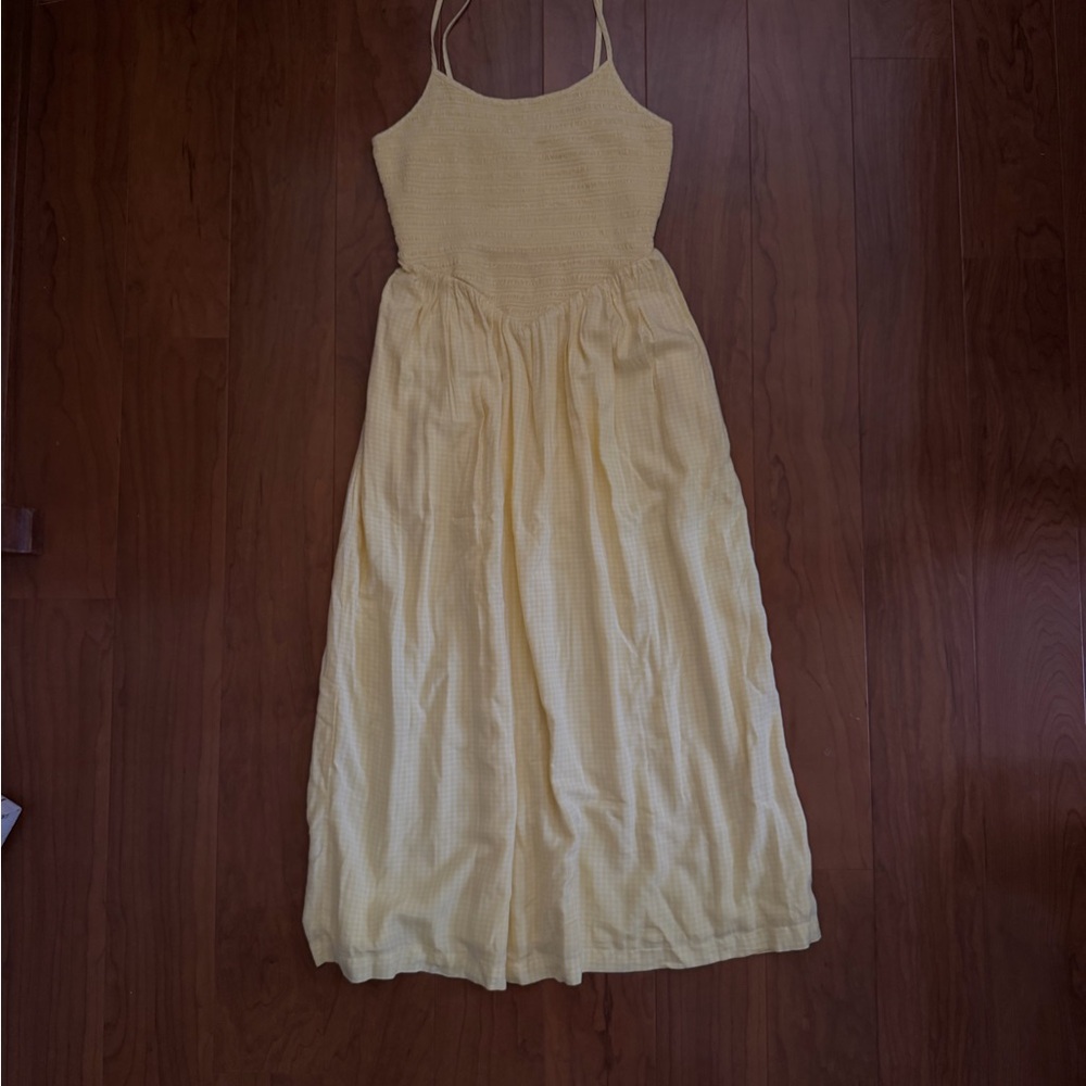 a new day Yellow Smocked Bodice Midi Dress